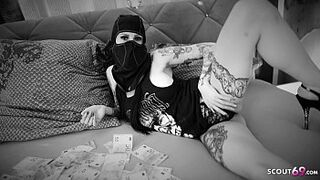 German Gangster Teen Bonny and Clyde Porn Parody Black White