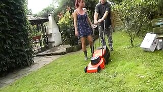 A slim German blonde get two hard cocks deep in her moist holes